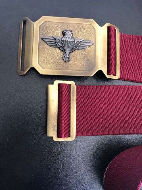 44 PARACHUTE BRIGADE STABLE BELT 1ST TYPE WITH BRASS BUCKLE-EXTENDED LENGTH 158CM-CONDITION NEVER US