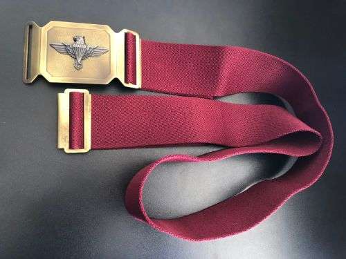 44 PARACHUTE BRIGADE STABLE BELT 1ST TYPE WITH BRASS BUCKLE-EXTENDED LENGTH 158CM-CONDITION NEVER US