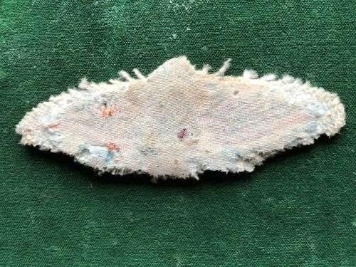 SA NAVY FREE FALL PARACHUTE WING FOR WEAR ON SUMMER UNIFORM-BULLION WIRD EMBROIDERED-WORN ONLY BY A