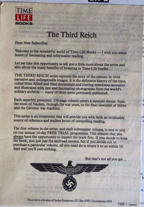TIME LIFE-THE THIRD REICH-6 VOLUMES-EACH 176 PAGES-COVERS A SEPERATE THEME FROM THE ROOTS OF NAZISM-