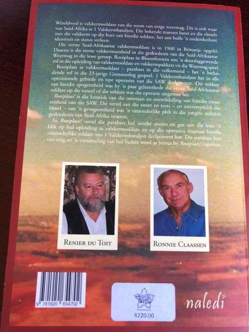 ROOIPLAAS/1 VALSKERM BATTALJON BY RENIER DU TOIT AND RONNIE CLAASSEN-STIFF CARD COVER-1ST EDITION 20