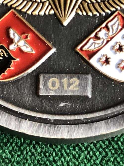 44 PARACHUTE REGIMENT-NUMBERED CHALLENGE COIN-DIAMETER 39 MM- NO 012