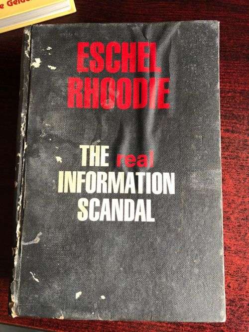 ESCHEL RHOODIE-THE REAL INFORMATION SCANDAL-HARDCOVER 928 PAGES-CONDITION-WELL USED-COMPLETE BUT SOM
