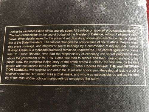 ESCHEL RHOODIE-THE REAL INFORMATION SCANDAL-HARDCOVER 928 PAGES-CONDITION-WELL USED-COMPLETE BUT SOM