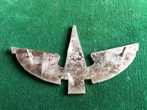RECCE,PROTOTYPE BERET BADGE,PROPOSED IN 1979,CHROME WINGS,YELLOW SWORD- 2 PINS-IT WAS REPORTED THAT