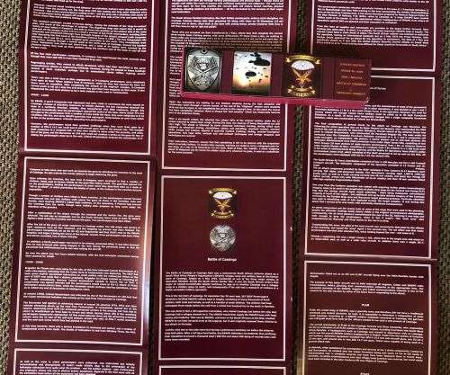 LIMITED EITION SERIAL NO A009 SWA/ANGOLA BATTLE OF CASINGA-AIRBORNE ASSAULT- 2X SCROLLS WITH HISTORY