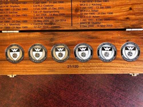 5 RECCE REGT. NUMBERED COIN SET (EVERY COIN ALSO NUMBERED)SET 21/120.1976-2016