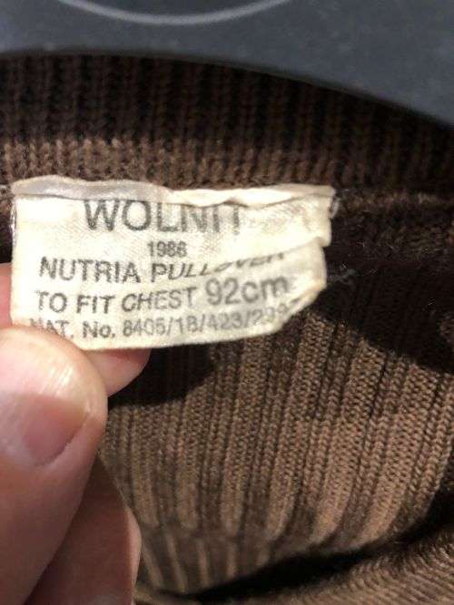 SADF PERIOD PULLOVER (JERSEY) SIZE SMALL-MEASURES 46 CM ARMPIT TO ARMPIT-LABELLED AND DATED 1986-GOO