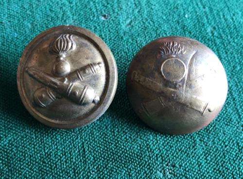 ITALIAN ARTILLERY BUTTONS- 2 SOLD TOGETHER-DIAMETER 22MM