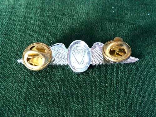 SA PARACHUTE STATICLINE INSTRUCTOR CHROME AND ENAMEL CENTRE MESS DRESS WING-WORN FROM THE 1970`S- 2