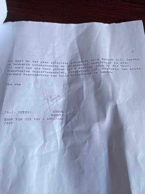 ABO TO BURGER A.J. JACOBS-APPLICATION VORM SHOWS THAT BURGER JACOBS JOINED UP 20/12/1899 TO MAY 1902
