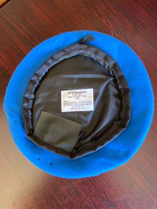 ORDNANCE SERVICE LIGHT BLUE BERET -SIZE 60- VERY GOOD CONDITION