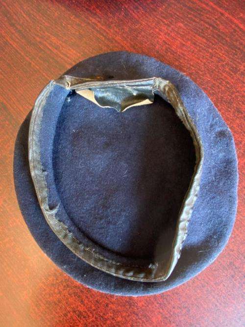 SADF BERET- DARK BLUE- INSIDE RING MEASURES 50 CM