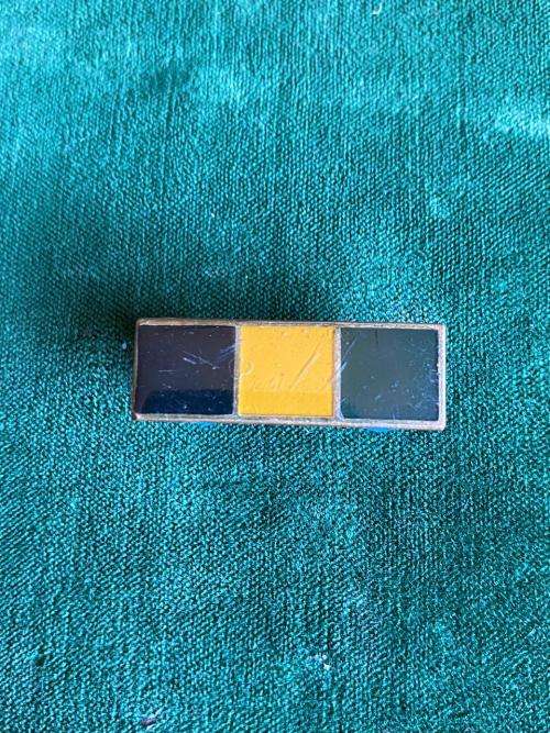 SA INFANTRY CORPS BERET BAR -2ND TYPE -BLACK/ YELLOW/ GREEN- 2PINS REPLACED