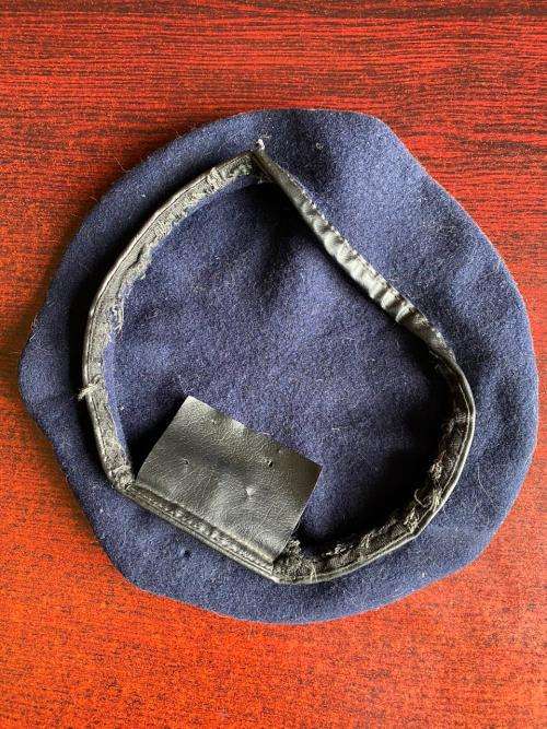 SADF BERET-DARK BLUE-INSIDE RING MEASURES 52 CM