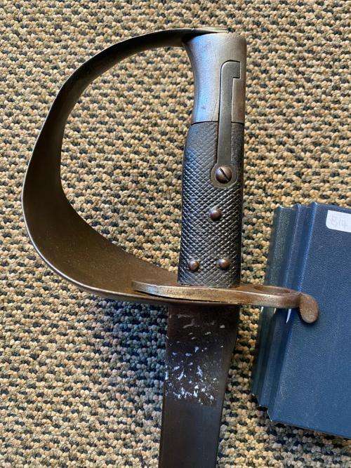 BRITISH 1859 PATTERN CUTLASS BAYONET,CONVERTED FOR MARTINI HENRY STEEL BOWL GUARD WITH SWORD KNOT SL