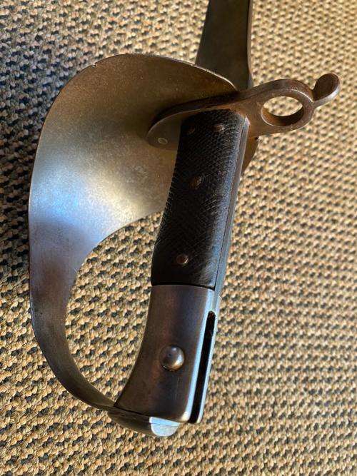 BRITISH 1859 PATTERN CUTLASS BAYONET,CONVERTED FOR MARTINI HENRY STEEL BOWL GUARD WITH SWORD KNOT SL
