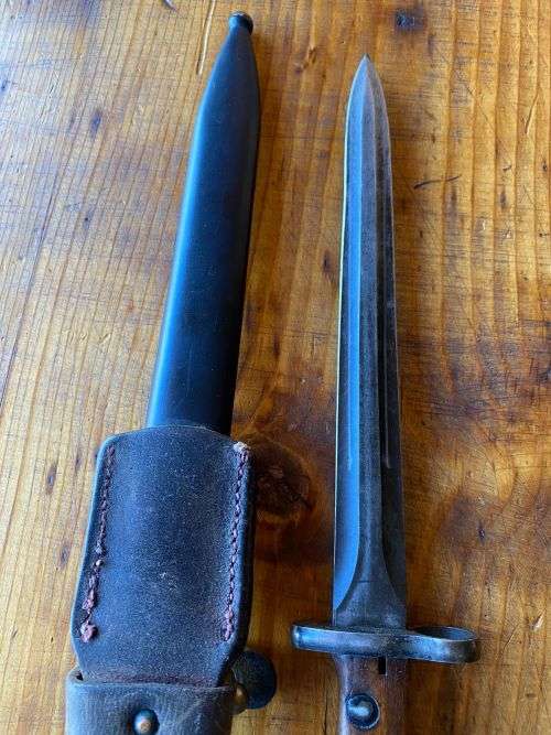 BELGIUM SAFNM 1949 RIFLE BAYONET-THE RIFLE AND DOUBLE EDGED 1949 BAYONET WERE SOLD TO ARGENTINA,EGYP