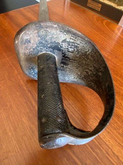 BOER WAR-BRITISH ROYAL NAVY 1901 PATTERN CUTLASS LEATHER TOOLED SCABBARD-MADE BY MOLE BIRMINGHAM-OVE