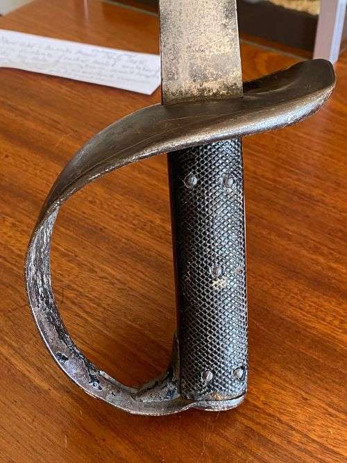 BOER WAR-BRITISH ROYAL NAVY 1901 PATTERN CUTLASS LEATHER TOOLED SCABBARD-MADE BY MOLE BIRMINGHAM-OVE