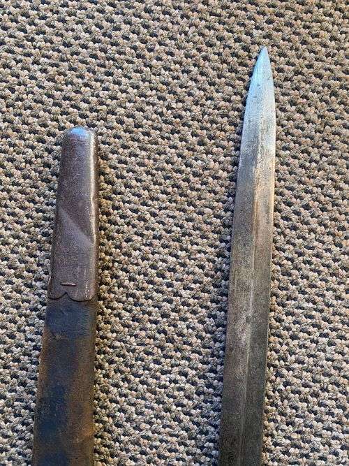 BOER WAR-BRITISH ROYAL NAVY 1901 PATTERN CUTLASS LEATHER TOOLED SCABBARD-MADE BY MOLE BIRMINGHAM-OVE