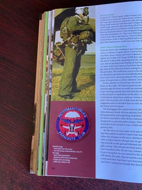1970`S PIETERMARITZBURG PARACHUTE CLUB PATCH (PMB CLUB OLDEST IN SA)RECCE USED THIS CLUB FOR TRAININ