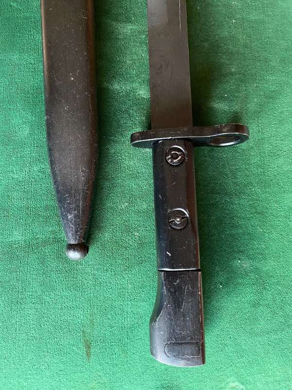 SA S1 OR UZI BAYONET WITH PLASTIC SCABBARD-THE BAYONET IS IN A NEW/NEVER USED CONDITION-THE SCABBARD