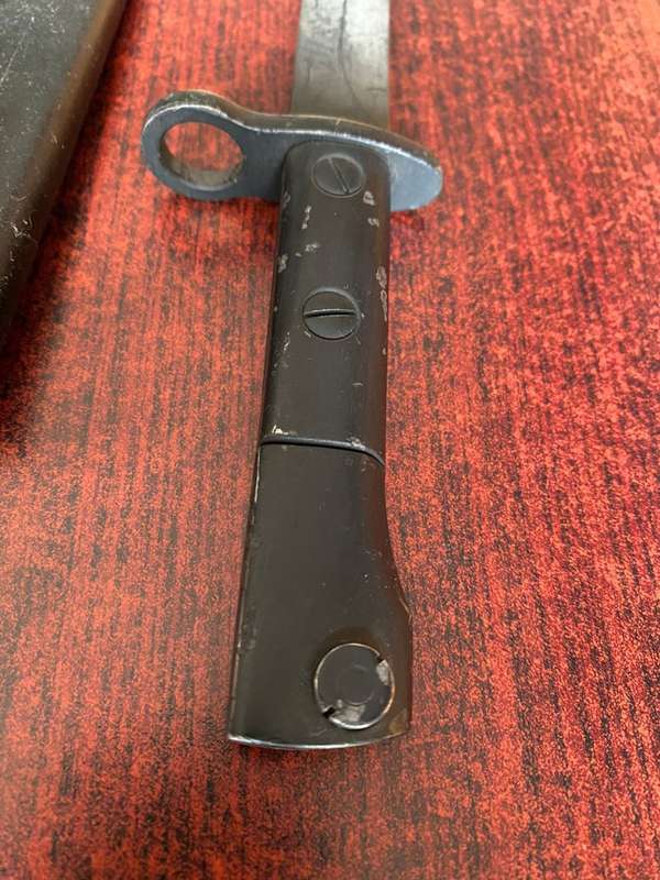 SA S1 OR UZI BAYONET WITH PLASTIC SCABBARD-THE BAYONET IS IN A NEW/NEVER USED CONDITION-SCABBARD-USE