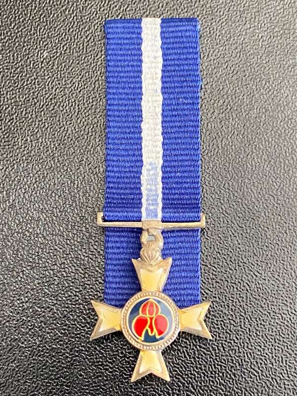 ORIGINAL MINIATURE PRO MERITO DECORATION (PMD) 1975 (MERITORIOUS SERVICE) SILVER MARKED