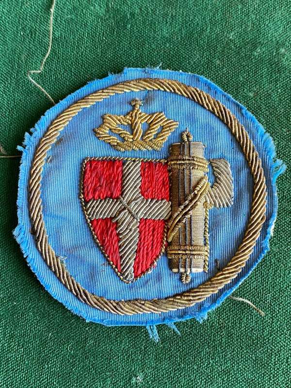 ITALIAN WW2 YOUTH MILITIA,BULLION EMBROIDERED BADGE-DIAMETER 60 MM