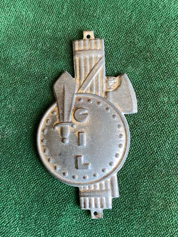 ITALIAN WW2 YOUTH MILITIA CAP BADGE-MEASURES 56 X 30 MM