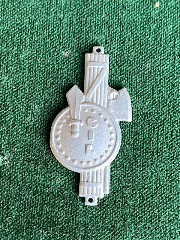 ITALIAN WW2 YOUTH MILITIA LAPEL BADGE-MEASURES 35X 18 MM
