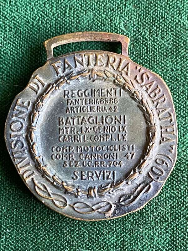 ITALIAN WW2 INFANTRY MEDAL-LIBYAN CAMPAIGN-DIAMETER 35 MM