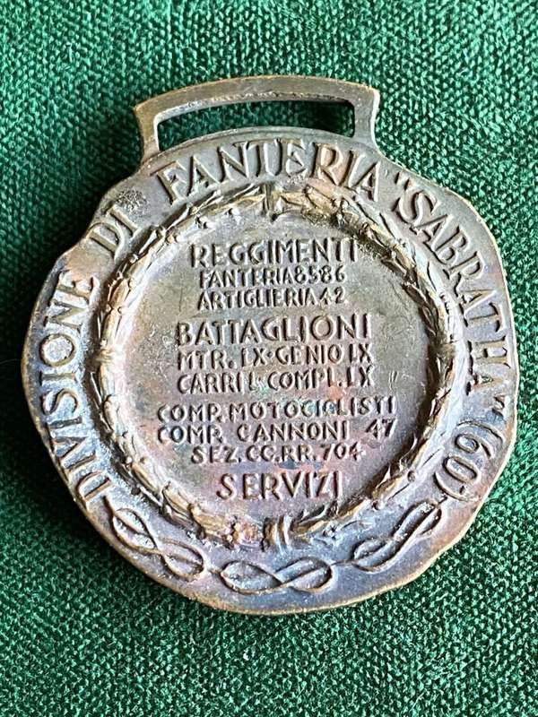 ITALIAN WW2 INFANTRY MEDAL-LIBYAN CAMPAIGN-DIAMETER 35 MM