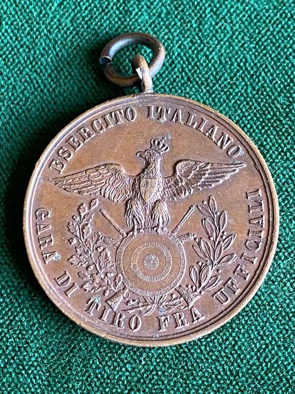 ITALIAN WW2 BRONZE SHOOTING COMPETITION MEDAL-AWARDED BY THE ITALIAN ARMY-DIAMETER 30 MM