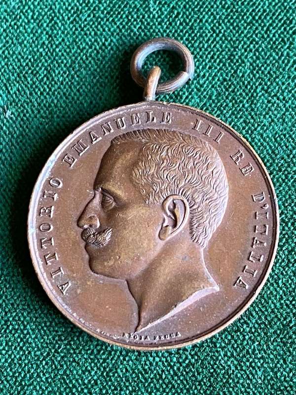 ITALIAN WW2 BRONZE SHOOTING COMPETITION MEDAL-AWARDED BY THE ITALIAN ARMY-DIAMETER 30 MM