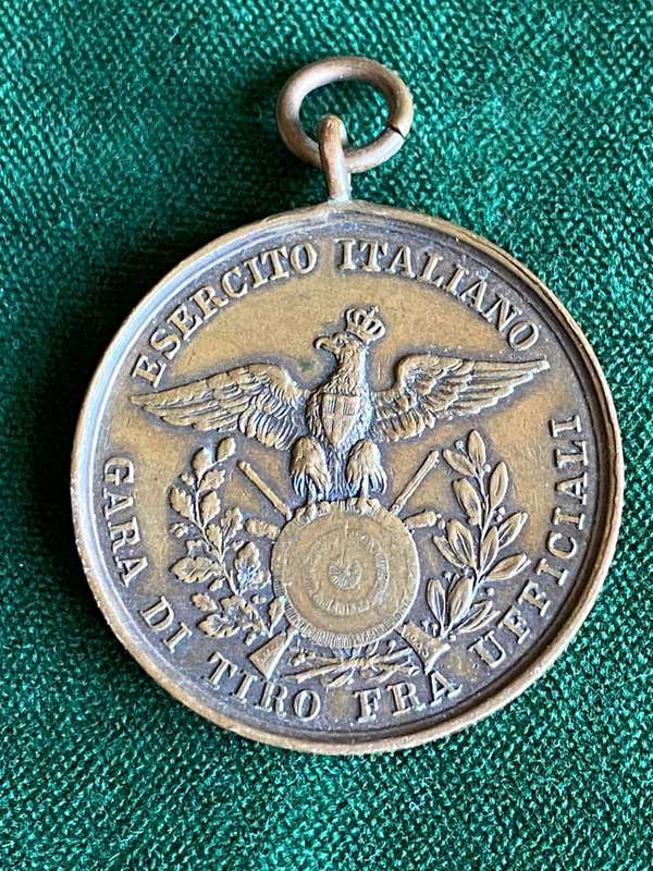 ITALIAN WW2 BRONZE,SHOOTING COMPETITION MEDAL AWARDED BY THE ITALIAN ARMY-DIAMETER 30 MM