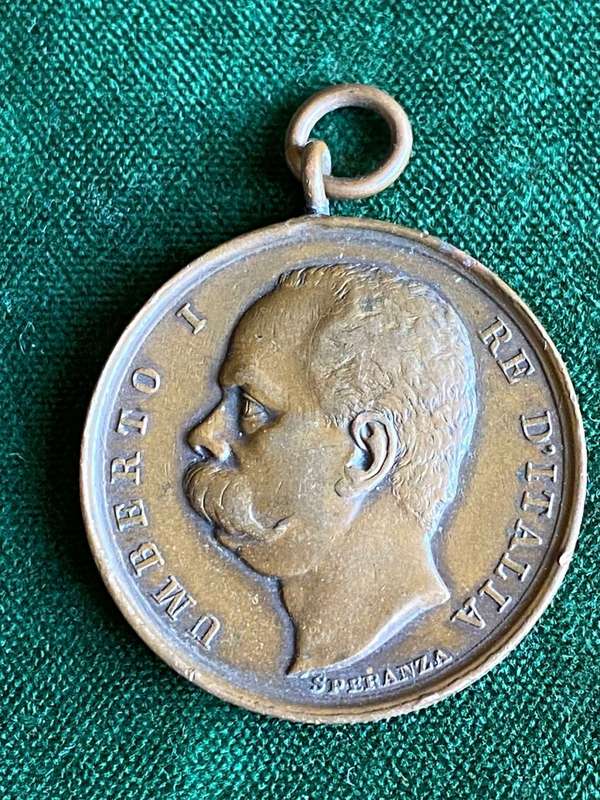 ITALIAN WW2 BRONZE,SHOOTING COMPETITION MEDAL AWARDED BY THE ITALIAN ARMY-DIAMETER 30 MM