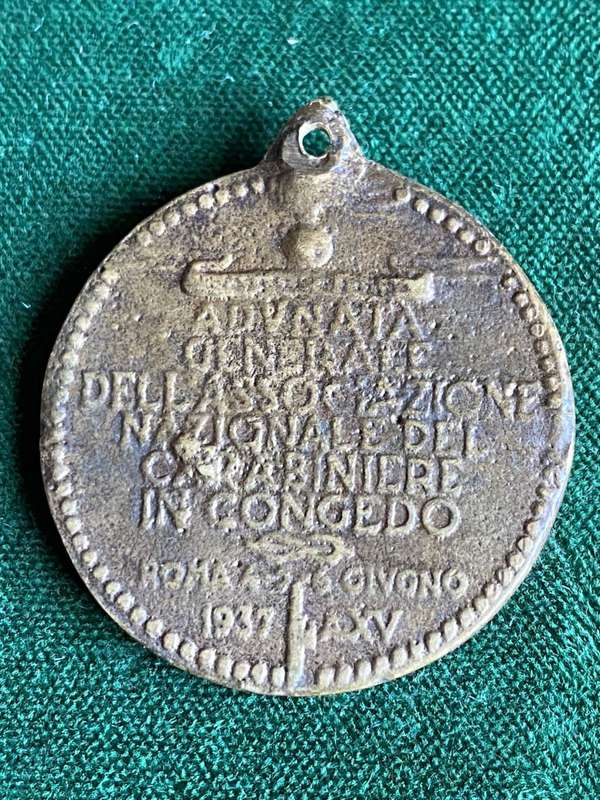 ITALIAN WW2 DECORATION FOR RETIRED MEMBERS OF THE NATIONAL CARABINIERI ASSOSIATION OF ITALY-1937-THE