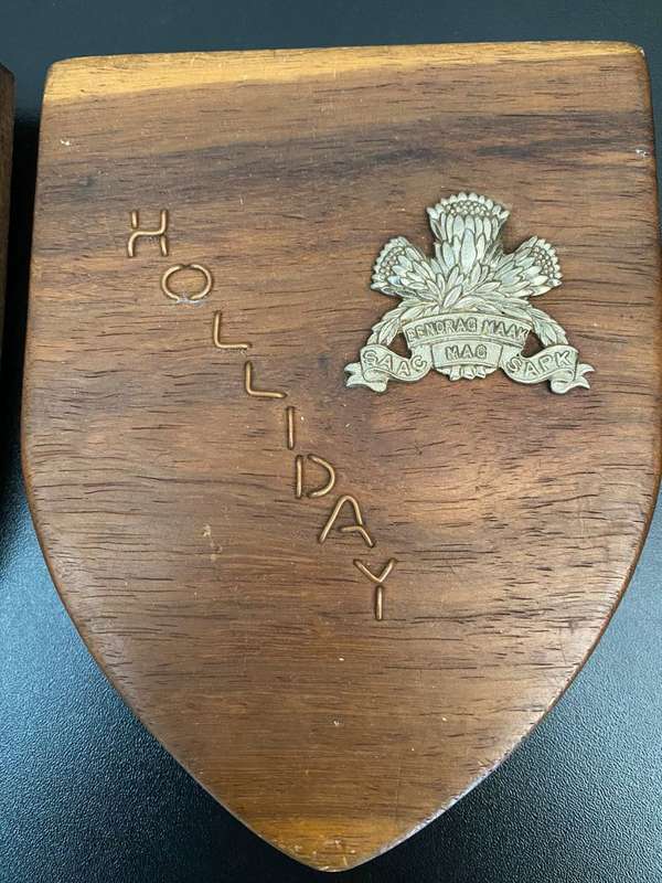 2X PLAQUES WHO BELONGED TO AO1 J.J.C. HOLLIDAY PMD
