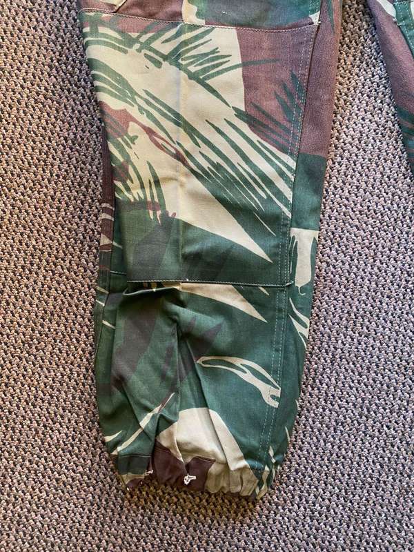 LARGE RHODESIAN CAMO TROUSERS-SIZE 34 WITH PIPE LENGTH OF 72 CM-PLEASE LOOK AT PICS FOR SIZE-LABELLE