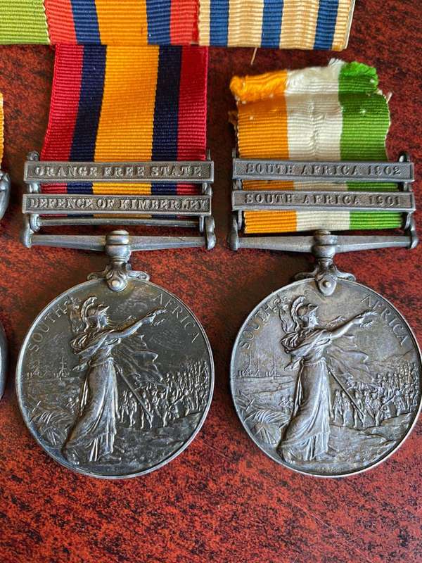 ORIGINAL FULL SIZE MEDAL GROUP-THE FOLOWING:BRITISH SOUTH AFRICA COMPANY'S MEDAL,NAMED TO TROOP E.R.
