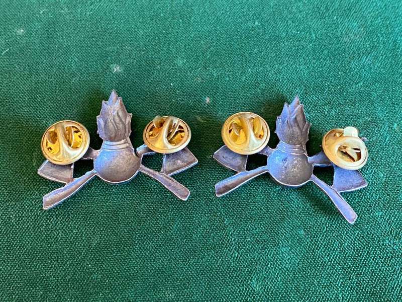 SWA ENGINEERS CORPS,OXIDISED SILVER,COLLAR BADGE PAIR-PINS INTACT