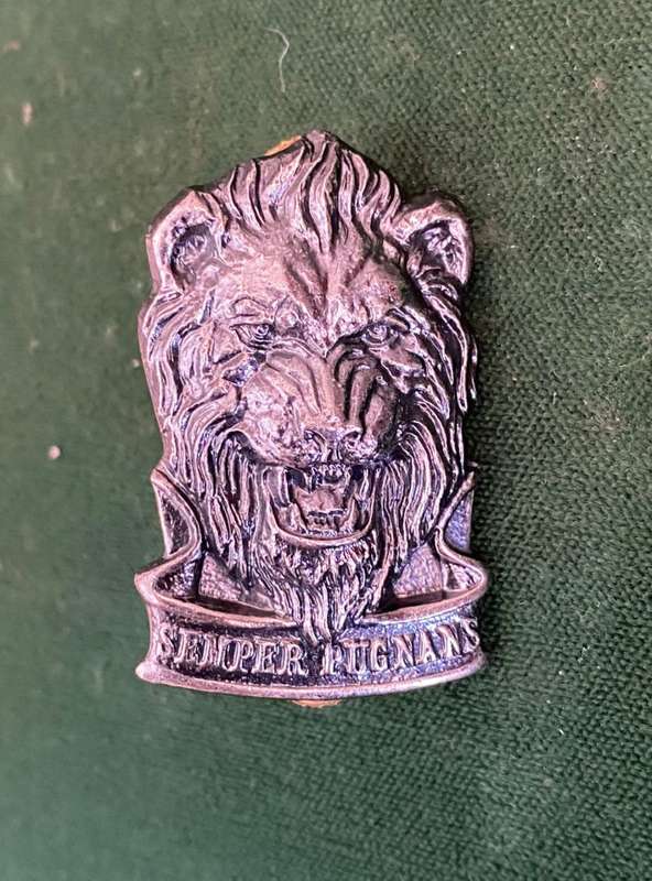 SWA REACTION FORCE,OXIDISED SILVER CAP BADGE- 2X SCREW LUGS