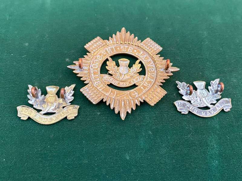 TRANSVAAL SCOTTISH/8TH INFANTRY SCOTTISH CAP AND COLLARS-WORN POST 1921-ALL LUGS INTACT
