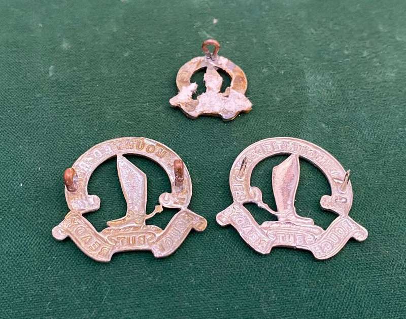NATAL MOUNTED RIFLES COLLAR BADGE PAIR-WITH ONE MESS DRESS COLLAR-WORN 1914-1955