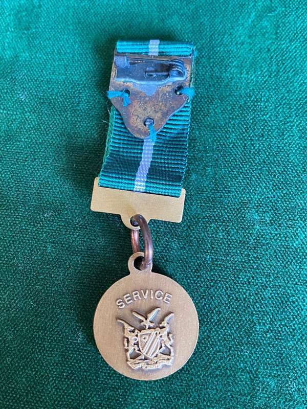 NAMIBIAN POLICE MINIATURE BRONZE MEDAL FOR 10 YEAR SERVICE-FULL SIZE