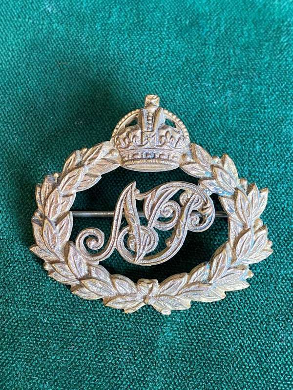 NATAL POLICE BRASS HELMET AND CAP BADGE-WORN 1902-1913-STICK PIN INTACT
