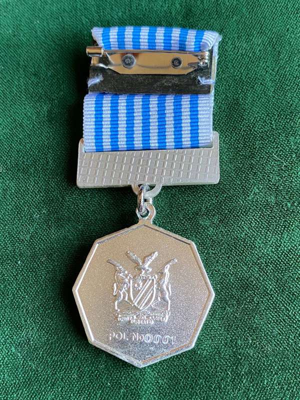 FULL SIZE NAMIBIAN POLICE COMMENDATION MEDAL (2003) FOR SPECIAL SERVICE OF HIGH ORDER-NUBERED 0001