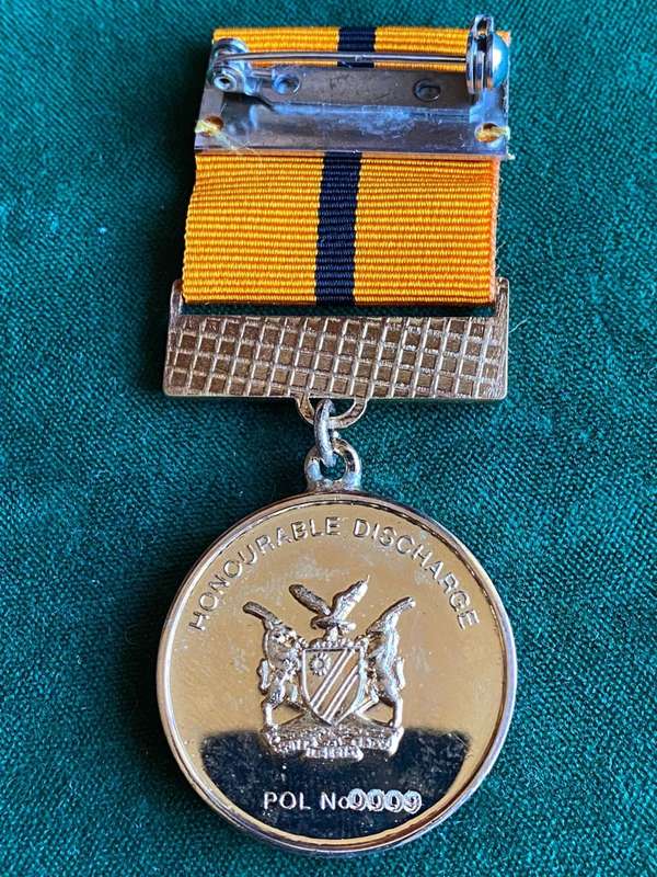 NAMIBIAN POLICE FULL SIZE HONOURABLE DISCHARGE MEDAL (2003) AWARDED ON HONOURABLE DISCHARGE FROM THE